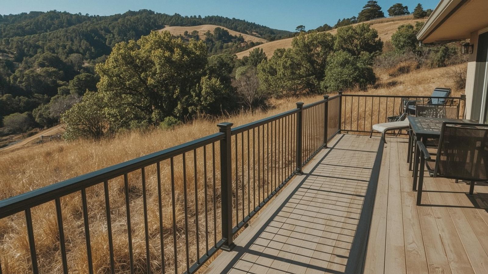 Metal deck guardrail with a drink rail in Almaden Valley